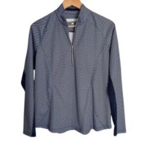 Pebble Beach Navy & White 1/4 Zip Golf Pullover Large
